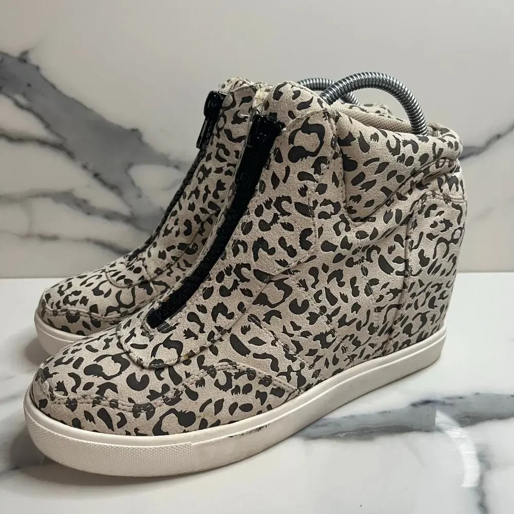 Coconuts by Matisse Women's Cheetah Print Wedge Sneaker Long Live Boot Sz 8